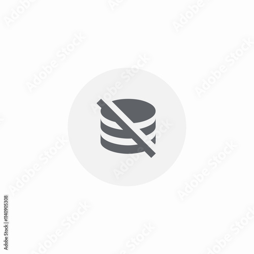 data base turned off icon sign vector