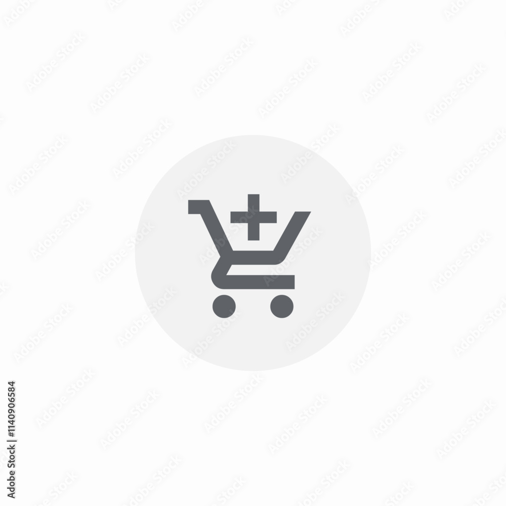 shopping trolley add plus icon sign vector shopping trolley add plus icon sign vector