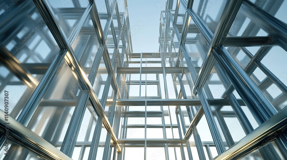 New building framework rising under a clear sky New building framework rising under a clear sky