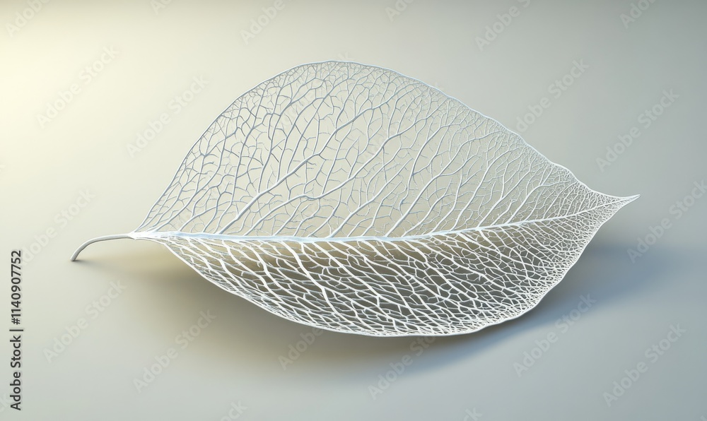 A leaf with a lot of veins is shown A leaf with a lot of veins is shown