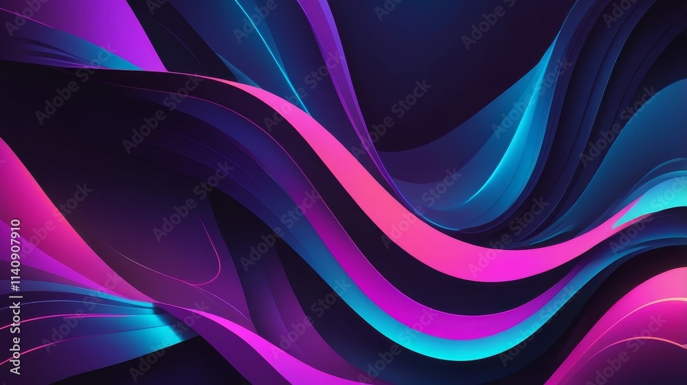 Vibrant Abstract Waves in Neon Colors Vibrant Abstract Waves in Neon Colors
