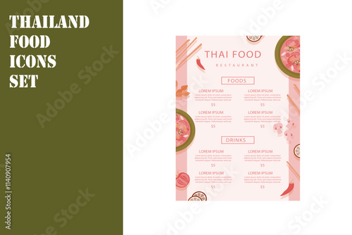THAILAND FOOD ICONS SET
