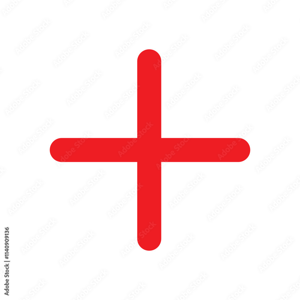 Obraz premium Plus Icon vector. Add plus icon, Cross Symbol Positive Sign vector illustration isolated on a white background.