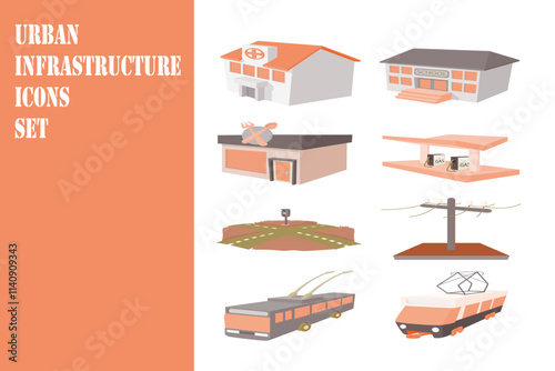 URBAN INFRASTRUCTURE ICONS SET