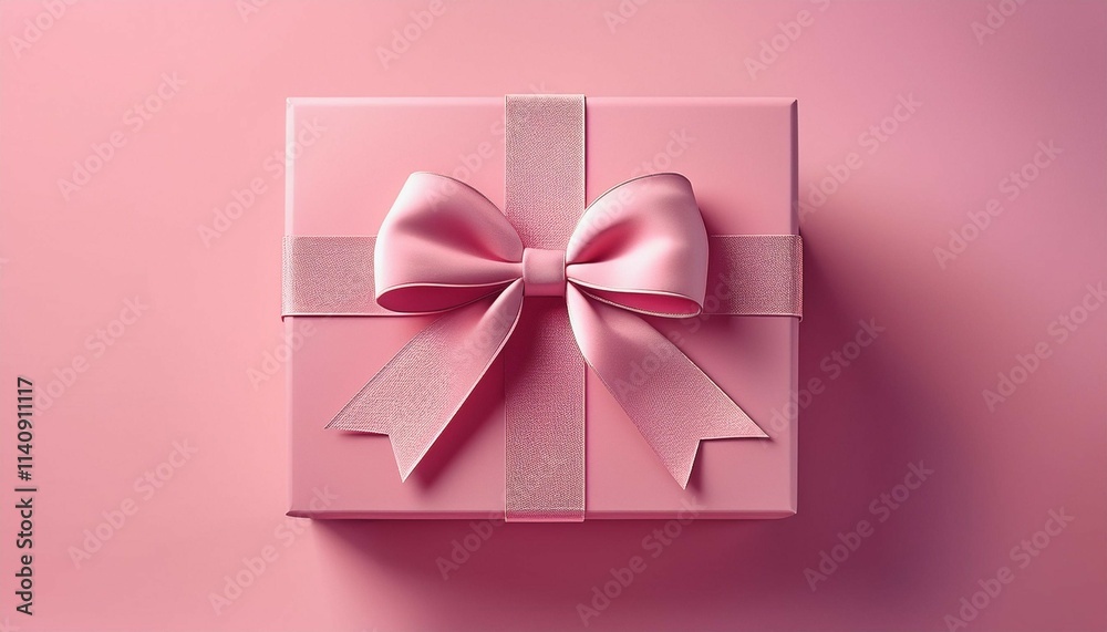 the pastel pink gift box features a decorative bow and stands out on a matching pink background ideal for celebrations or special occasions generative ai the pastel pink gift box features a decorative bow and stands out on a matching pink background ideal for celebrations or special occasions generative ai