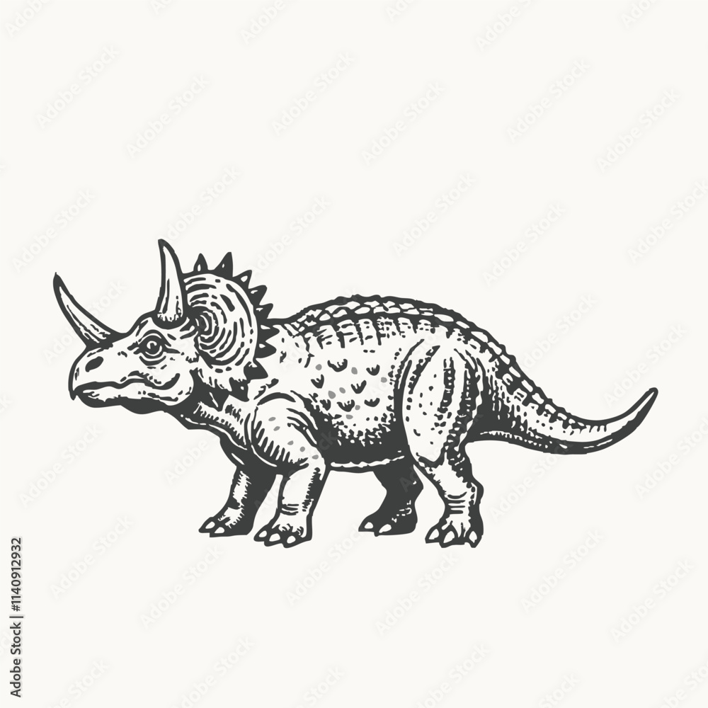 Fototapeta premium Vector triceratops vector cartoon illustration isolated on white background