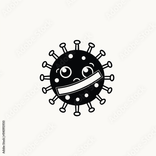 Corona emoji.Corona Virus illustration.Virus cartoon on white background.Virus emoji. Color microbe and disease virus isolated vector illustration. Monster creature