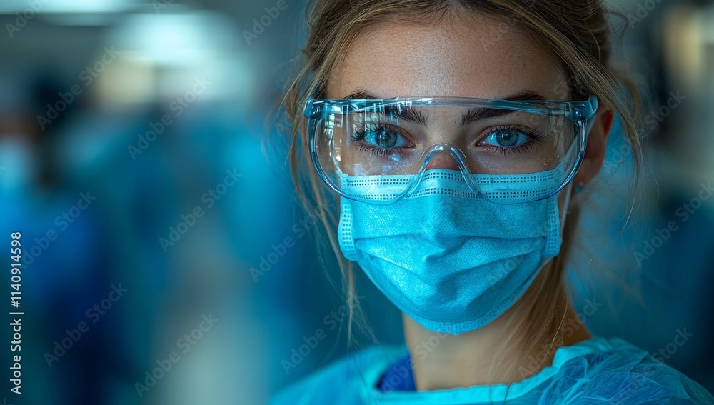 In a sterile lab filled with advanced technology, a medical researcher, driven by determination, works on creating a potential vaccine. In a sterile lab filled with advanced technology, a medical researcher, driven by determination, works on creating a potential vaccine.