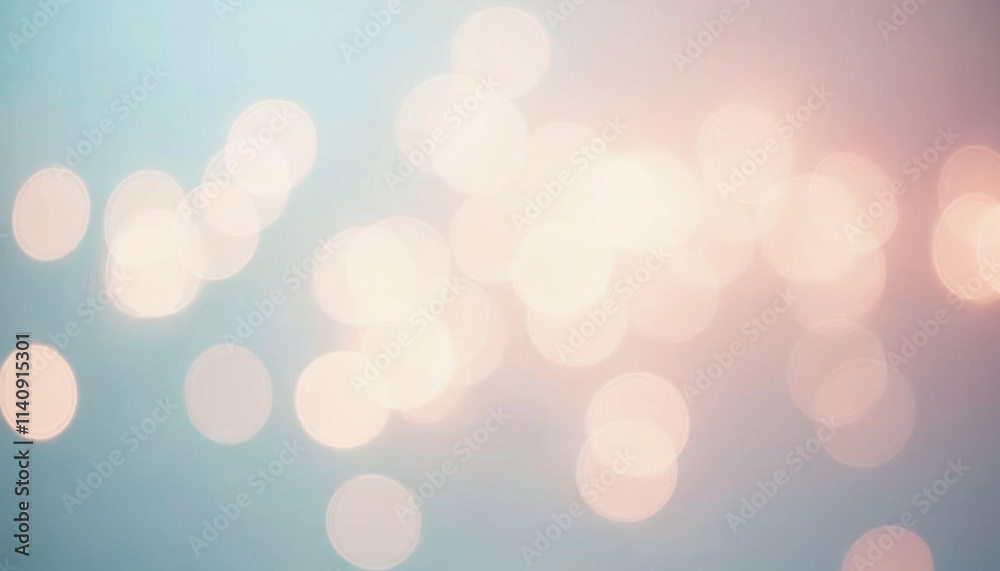 Fototapeta premium Soft Blurred Bokeh Wallpaper with Light Circles in Various Sizes - Out-of-Focus Lights in Calming White, Soft Pink, and Light Blue Tones | Abstract, Aesthetic, High-Resolution Background for Digital U