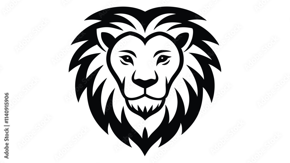 Lion Face line art Vector Illustration Black Lion Face line art Vector Illustration Black
