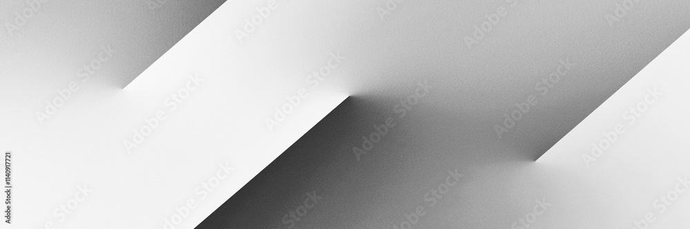 Black white light gray silver modern abstract background. Geometric shape. Line stripe corner 3d shadow. Gradient. Metal metallic. Brushed matte. Business technology. Wide banner. Panoramic. Minimal.