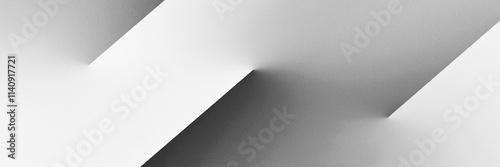 Obraz na płótnie Black white light gray silver modern abstract background. Geometric shape. Line stripe corner 3d shadow. Gradient. Metal metallic. Brushed matte. Business technology. Wide banner. Panoramic. Minimal. w salonie