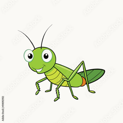 colourful Grasshopper. Cute cartoon insects in action poses exact vector set of grasshoppers