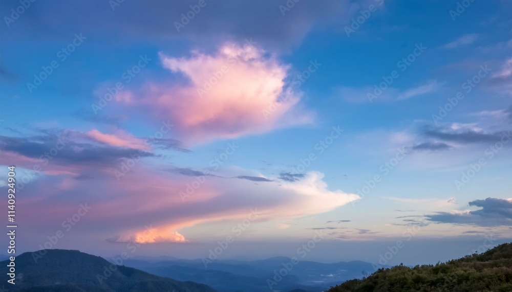 A scene of colorful clouds magically flowing over a blue sky, emitting colorful light. A scene of colorful clouds magically flowing over a blue sky, emitting colorful light.
