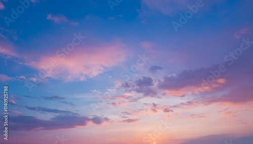 A scene of colorful clouds magically flowing over a blue sky, emitting colorful light.