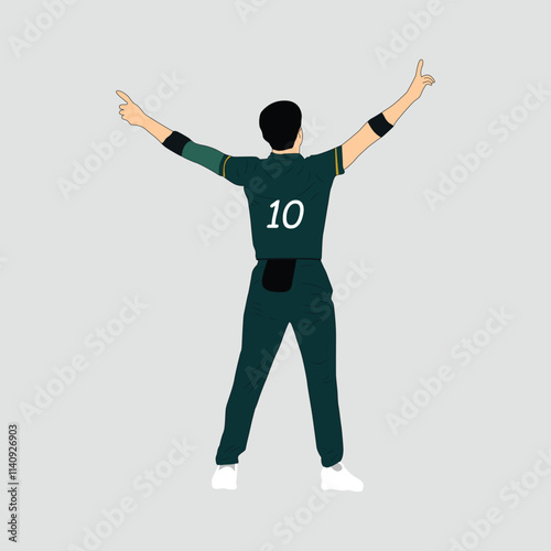 Vector Illustration of a cricket player bowler