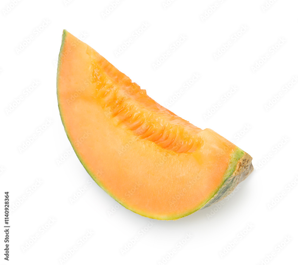 Piece of Cantaloupe melon isolated on white Piece of Cantaloupe melon isolated on white