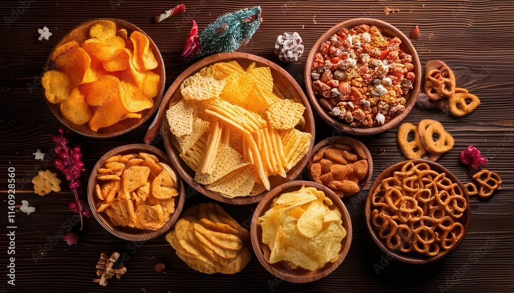 Fototapeta premium national snack day with different types of snacks