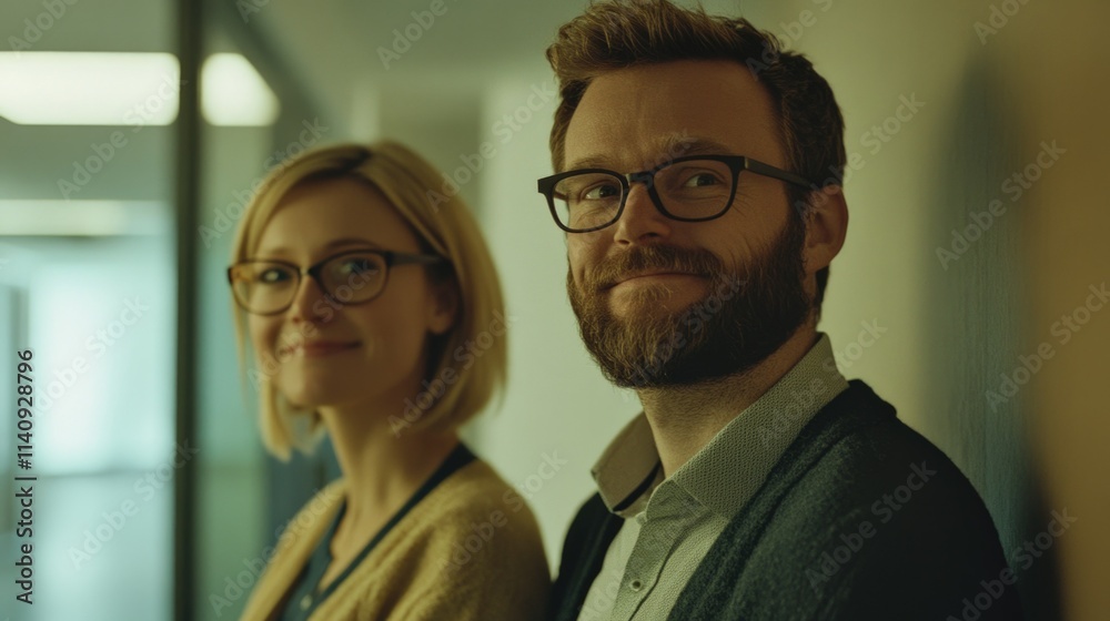 Professional Business Couple in Office Professional Business Couple in Office