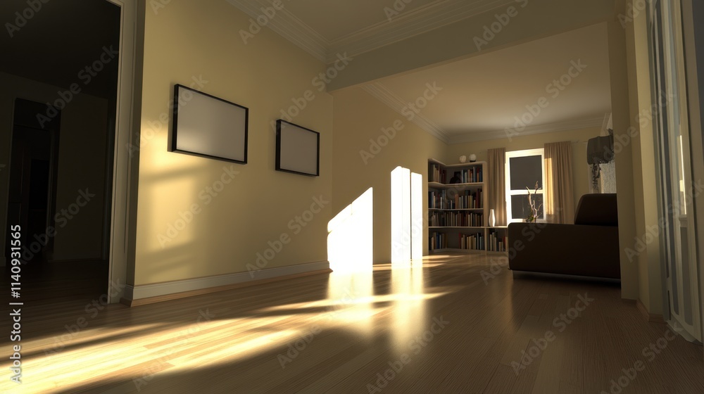 Sunlit Living Room Interior Design: Warm, Serene Home Space
