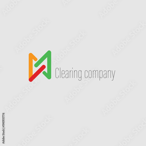 Ready-made version of the logo for business. Minimalism.simple shapes. Red, green, yellow, gray background. Vector graphics