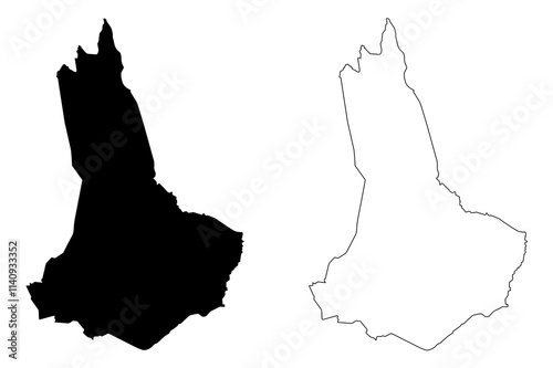 West Pokot County (Republic of Kenya, Rift Valley Province) map vector illustration, scribble sketch West Pokot map