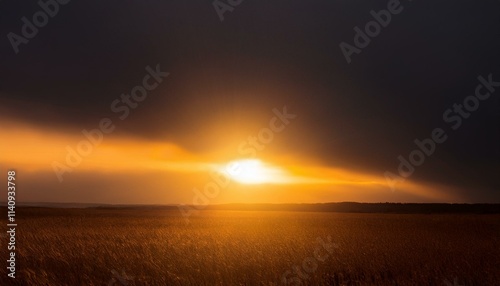 Intense sunlight beneath a stormy sky, a dramatic scene of light and dark