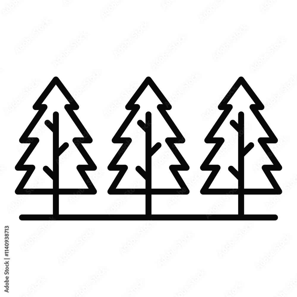 Spruces Flat Icon Isolated On White Background Spruces Flat Icon Isolated On White Background