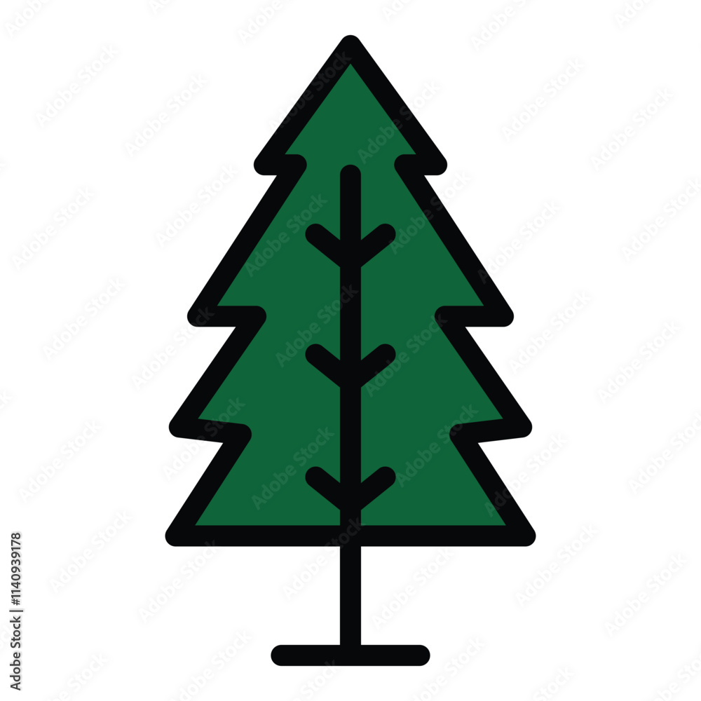 Spruce Flat Icon Isolated On White Background Spruce Flat Icon Isolated On White Background
