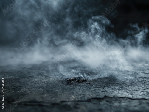 Smoke Dramatically Rising from Ground