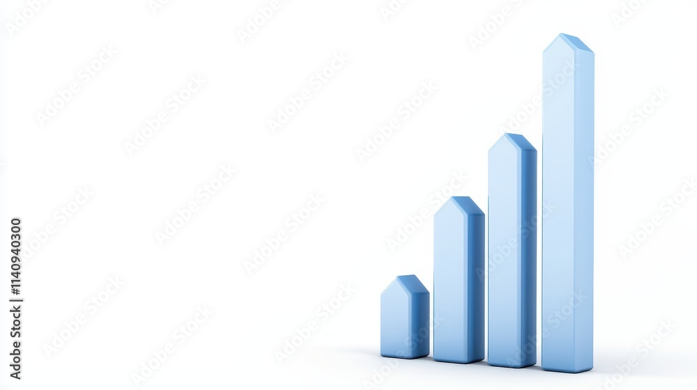 Blue Bar Graph Representing Steady Growth in Business Performance Blue Bar Graph Representing Steady Growth in Business Performance
