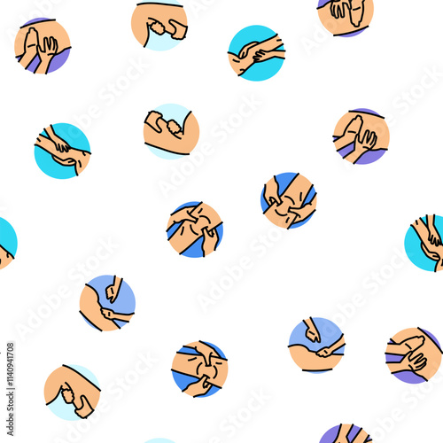 massage therapy relaxation vector seamless pattern thin line illustration