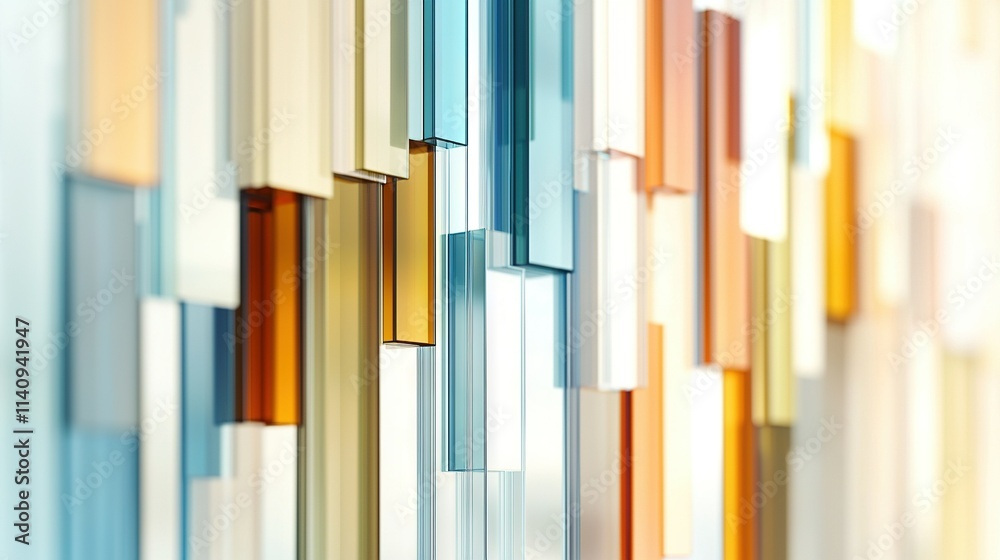 a colorful wall, featuring clocks atop and below a colorful wall, featuring clocks atop and below