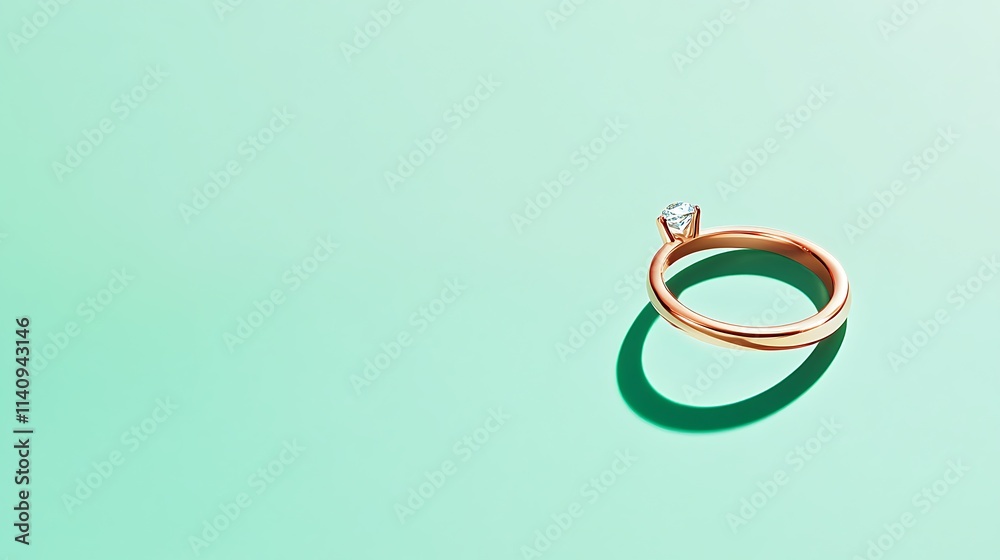 Elegant Rose Gold Engagement Ring with Sparkling Diamond Accent