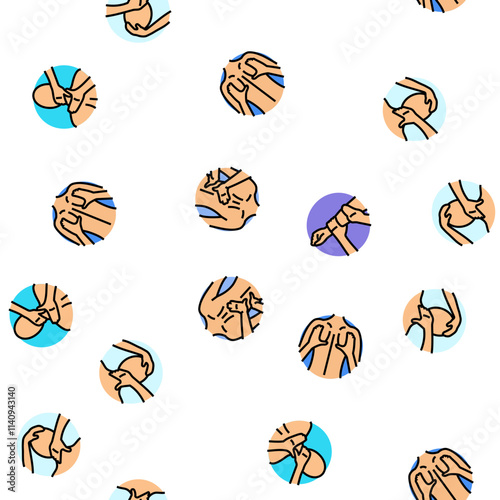 massage therapy relaxation vector seamless pattern thin line illustration