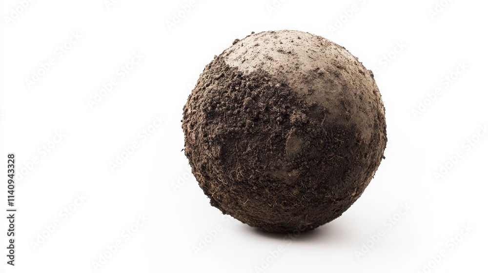 A ball of dirt on a white background A ball of dirt on a white background