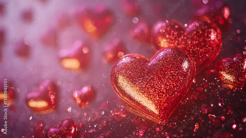 A bunch of red hearts floating in the air A bunch of red hearts floating in the air