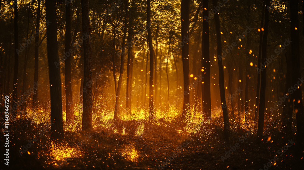 Obraz premium Burning forest - forest on fire