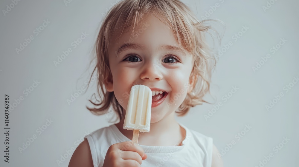 A little girl holding a popsicle in her hand A little girl holding a popsicle in her hand