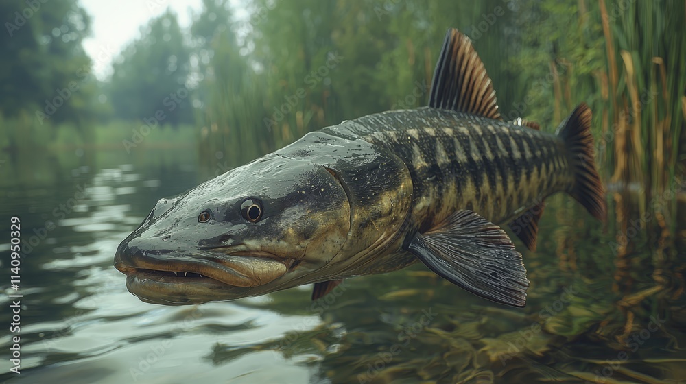 Fototapeta premium A large fish floating on top of a body of water