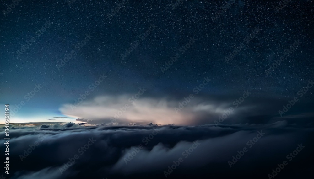Noctilucent clouds floating in a dark sky Noctilucent clouds floating in a dark sky