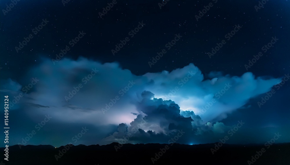 Noctilucent clouds floating in a dark sky Noctilucent clouds floating in a dark sky