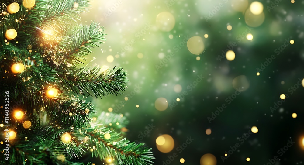 Festive Christmas Tree Branch Lights Sparkle Festive Christmas Tree Branch Lights Sparkle