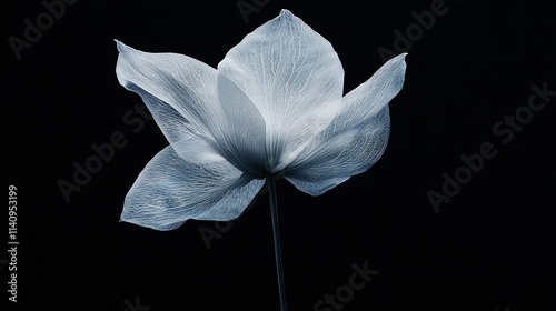   White flower on black background
