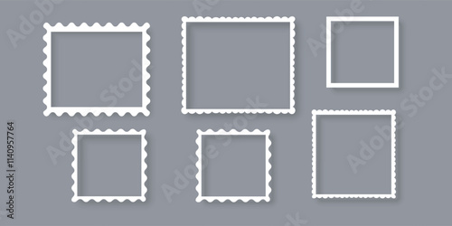 Retro photo frames Vintage paper picture frame Realistic blank photo card frame Vector Format