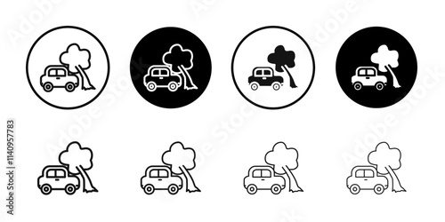 car accident icon Simple thin outline