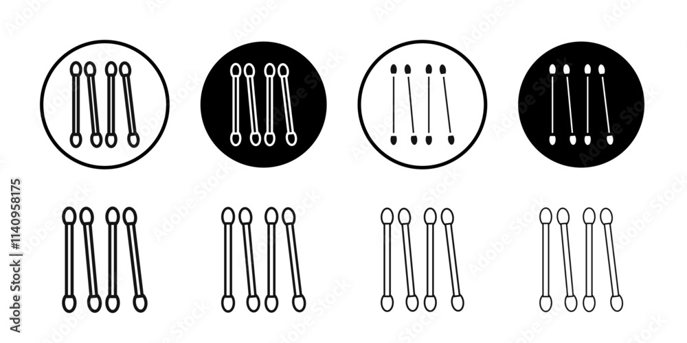 Cotton buds icon Simple thin outline