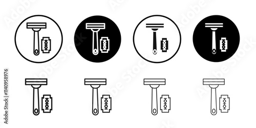 Hair removing razor icon Simple thin outline