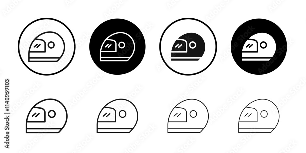 Fototapeta premium Helmet icon Simple thin outline