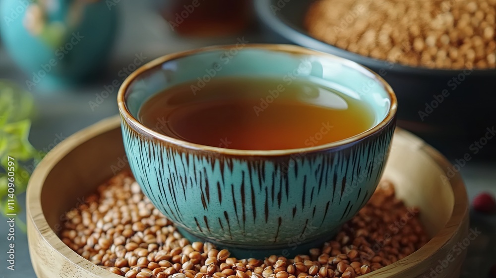 Fototapeta premium Buckwheat tea in a cup